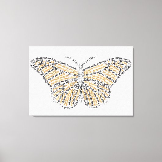 World Word Monarch Butterfly Canvas Print Leinwanddruck (Vorderseite)