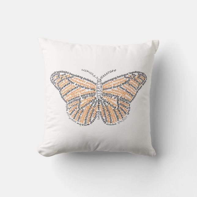 World Word Monarch Butterfly Pillow Kissen (Vorderseite)