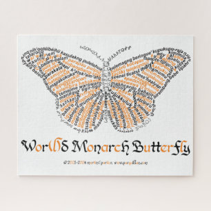 World Word Monarch Butterfly Puzzle