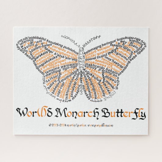 World Word Monarch Butterfly Puzzle (Horizontal)