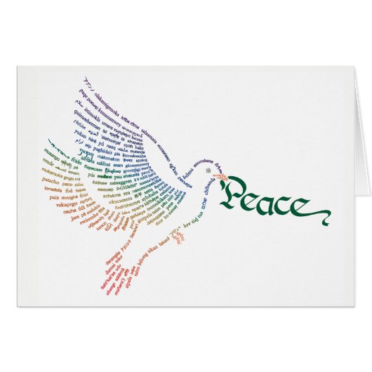 World Word Peace Dove Card (Vorderseite (Horizontal))