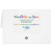 World Word Peace Dove Card (Rückseite Horizontal)