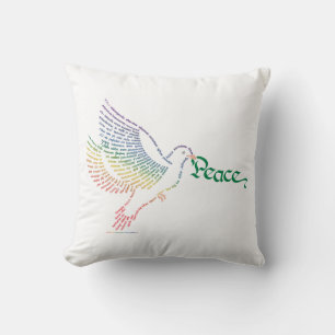 World Word Peace Dove Pillow Kissen