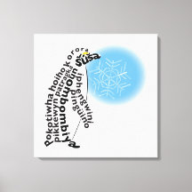 World Word Pinguin Canvas Print