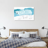 World Word Polar Bear Canvas Print Leinwanddruck (Insitu (Schlafzimmer))