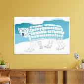 World Word Polar Bear Canvas Print Leinwanddruck (Insitu (Wohnzimmer))