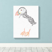 World Word Puffin Canvas Print Leinwanddruck (Insitu (Holzboden))