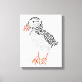 World Word Puffin Canvas Print Leinwanddruck