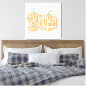 World Word Pumpkins Canvas Print Leinwanddruck (Insitu (Schlafzimmer))