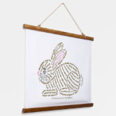 World Word Rabbit Tapestry Wandteppich Mit Holzrahmen (Gewinkelt)
