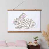World Word Rabbit Tapestry Wandteppich Mit Holzrahmen (Schlafzimmer)