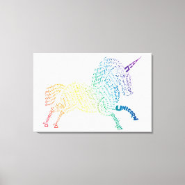 World Word Rainbow Unicorn Canvas Print Leinwanddruck