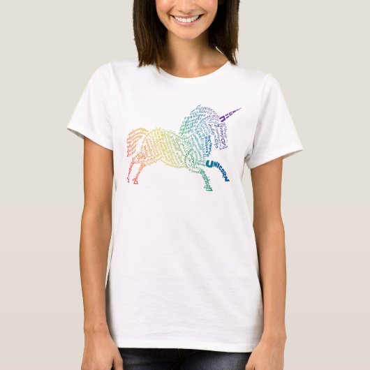 World Word Rainbow Unicorn T - Shirt (Vorderseite)
