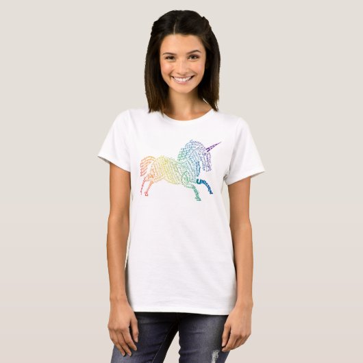 World Word Rainbow Unicorn T - Shirt (Vorne ganz)