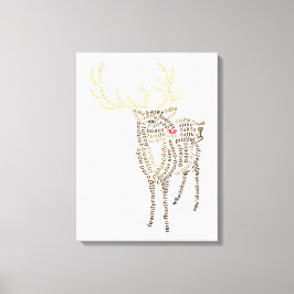 World Word Reindeer Canvas Print Leinwanddruck