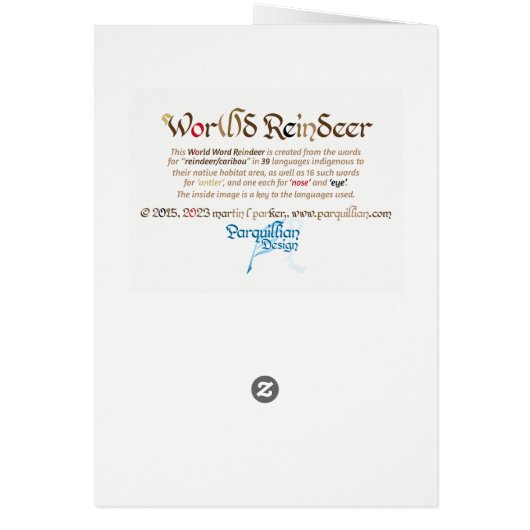 World Word Rentier Card (Hinten)