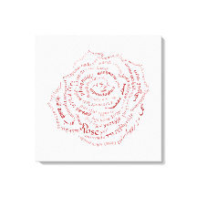 World Word Rose Canvas Print