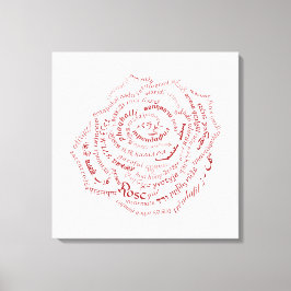 World Word Rose Canvas Print Leinwanddruck