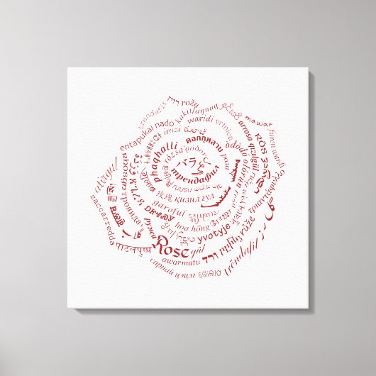 World Word Rose Canvas Print Leinwanddruck (Vorderseite)