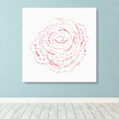 World Word Rose Canvas Print Leinwanddruck (Insitu (Holzboden))