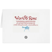 World Word Rose Card (Rückseite Horizontal)