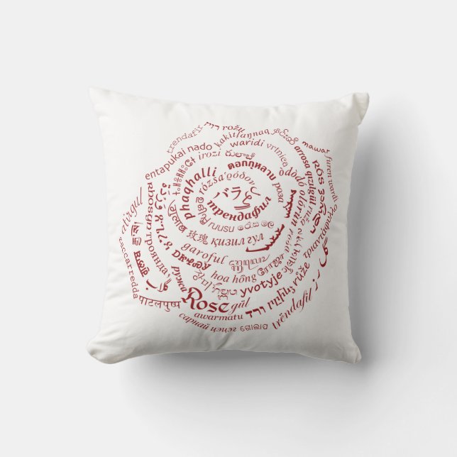 World Word Rose Pillow Kissen (Vorderseite)