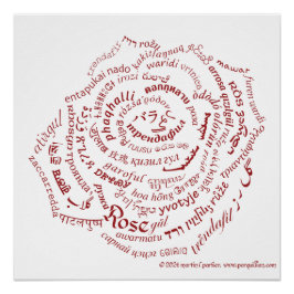 World Word Rose Poster
