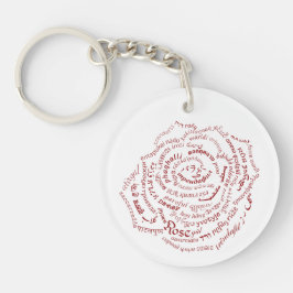 World Word Rose Schlüsselanhänger