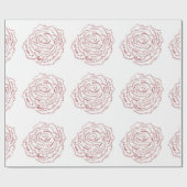 World Word Rose Wrapping Paper Geschenkpapier (Flach)