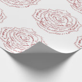 World Word Rose Wrapping Paper Geschenkpapier (Ecke)