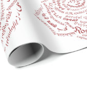 World Word Rose Wrapping Paper Geschenkpapier (Rolleneckpunkt)