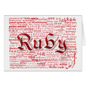 World Word Ruby Jubiläumskarte (Vorderseite (Horizontal))
