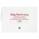 World Word Ruby Jubiläumskarte (Rückseite Horizontal)
