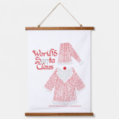 World Word Santa Tapestry Wandteppich Mit Holzrahmen (Vorderseite)