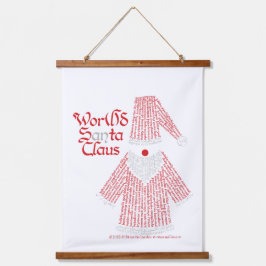 World Word Santa Tapestry Wandteppich Mit Holzrahmen