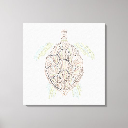 World Word Sea Turtle Canvas Print Leinwanddruck (Vorderseite)
