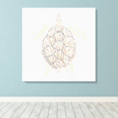 World Word Sea Turtle Canvas Print Leinwanddruck (Insitu (Holzboden))