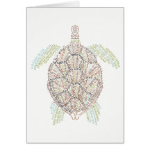 World Word Sea Turtle Card