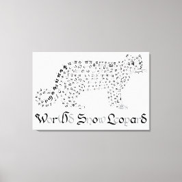 World Word Snow Leopard Canvas Print Leinwanddruck
