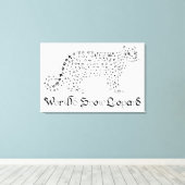 World Word Snow Leopard Canvas Print Leinwanddruck (Insitu (Holzboden))