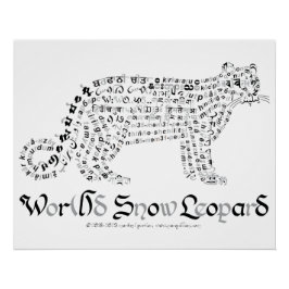 World Word Snow Leopard Poster