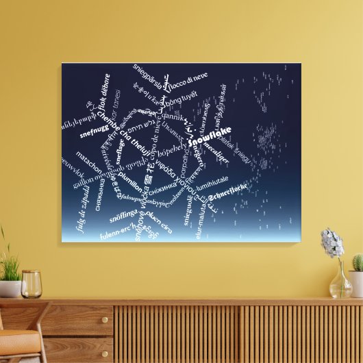 World Word Snowflake Canvas Print Leinwanddruck (Insitu (Wohnzimmer))