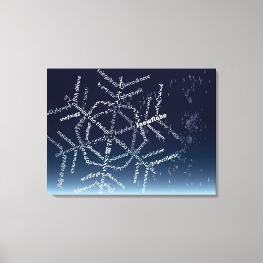 World Word Snowflake Canvas Print Leinwanddruck (Vorderseite)