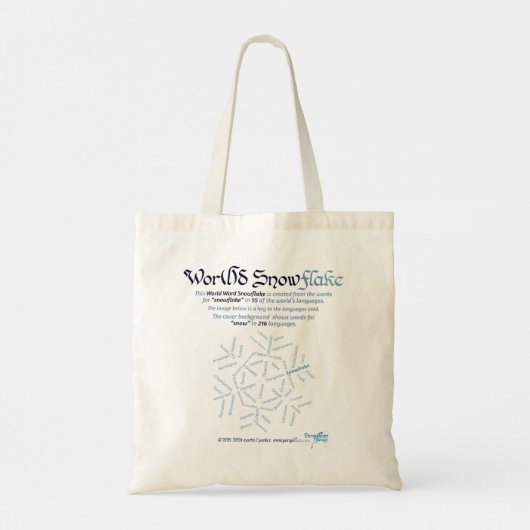 World Word Snowflake Tasche (Rückseite)