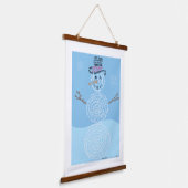 World Word Snowman Tapestry Wandteppich Mit Holzrahmen (Gewinkelt)