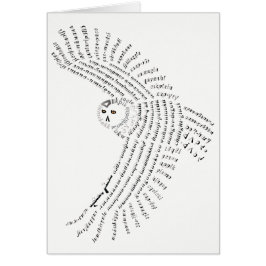 World Word Snowy Owl Card