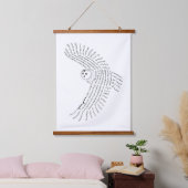 World Word Snowy Owl Tapestes Wandteppich Mit Holzrahmen (Schlafzimmer)