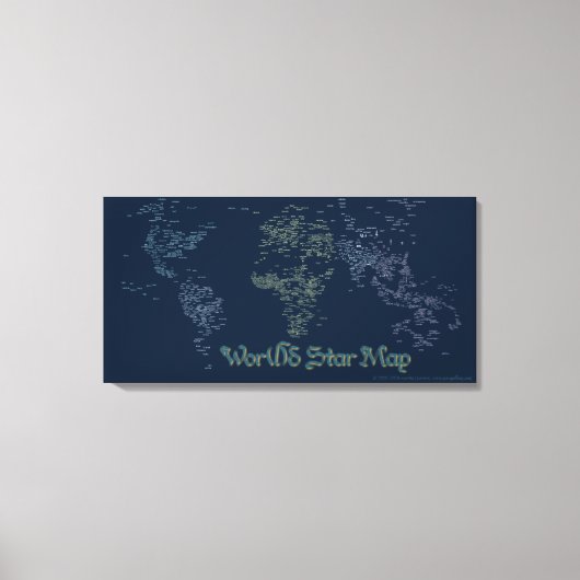 World Word Star Map Canvas Print Leinwanddruck (Vorderseite)