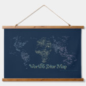 World Word Star Map Tapestes Wandteppich Mit Holzrahmen (Vorne)