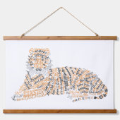 World Word Tiger Tapestry Wandteppich Mit Holzrahmen (Vorne)